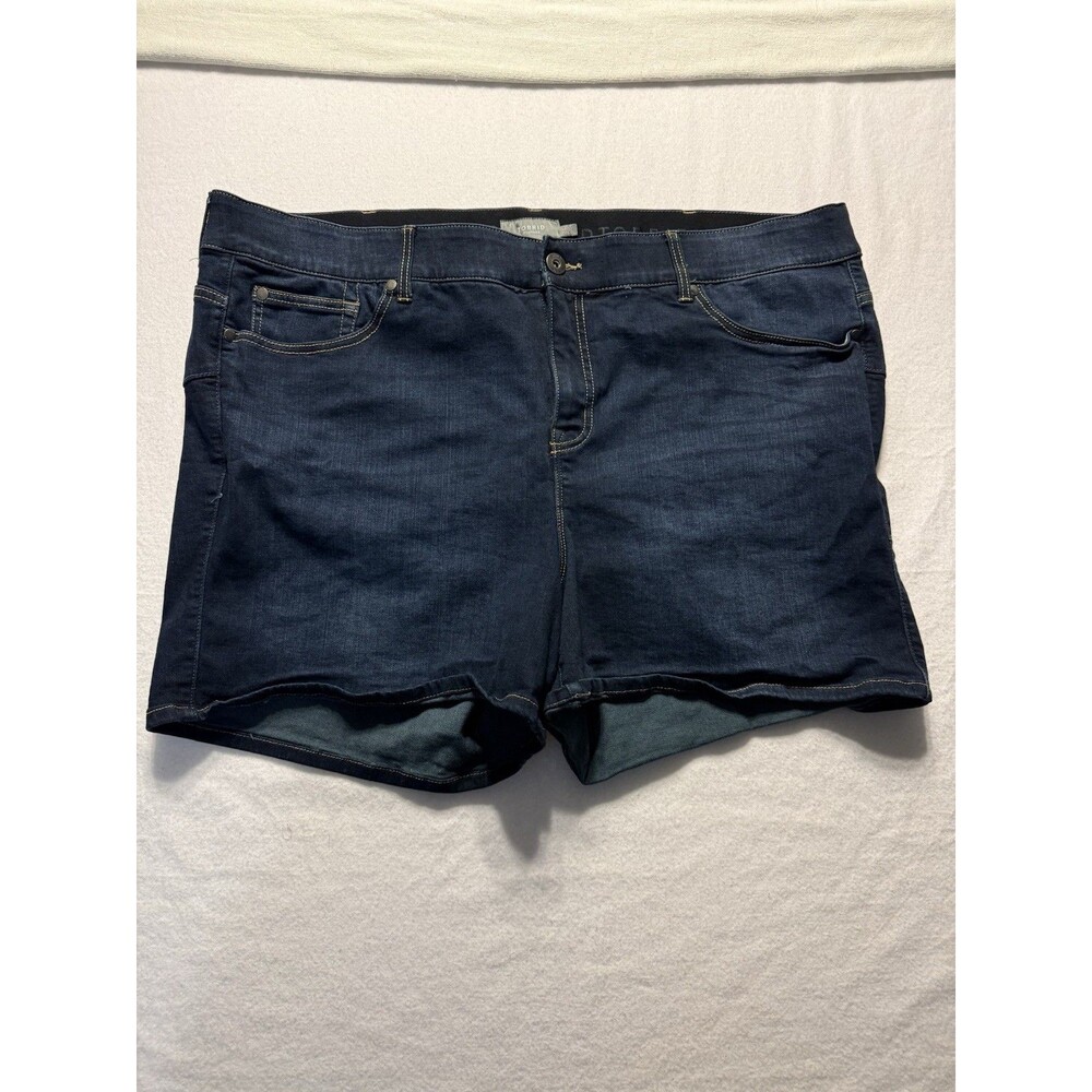 Torrid Womens Size 24 Denim Jean Shorts Dark Wash Plus Size Stretch